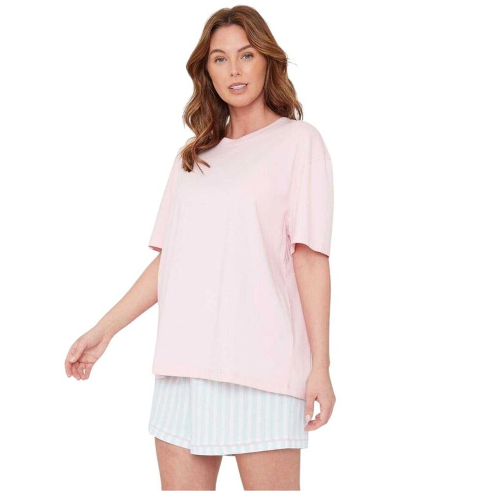 Miso Womens/Ladies Striped Short Pyjama Set / Pink
